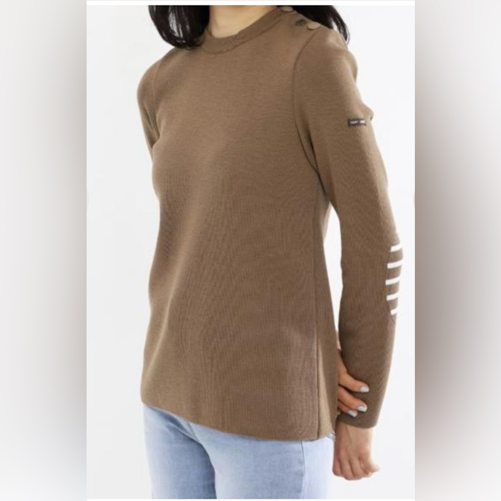 Saint James BREGANCON - Breton Sweater with Jacquard Elbow Patch SzS